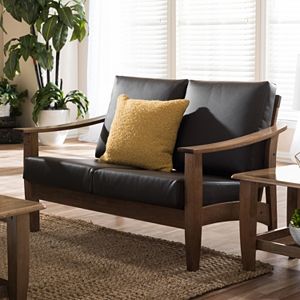 Baxton Studio Pierce Faux-Leather Loveseat