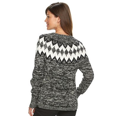 Women's Chaps Fairisle Marled Sweater