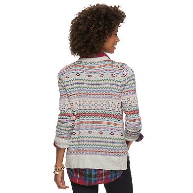 Women's Chaps Fairisle Crewneck Sweater