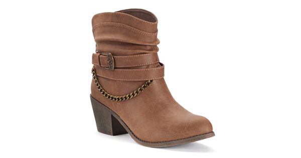 brown slouch heel boots
