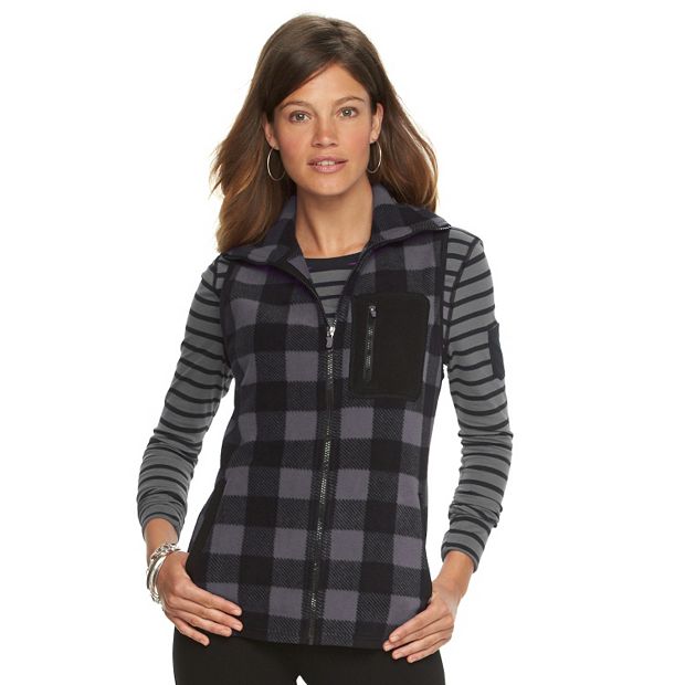 Buffalo plaid fleece on sale vest