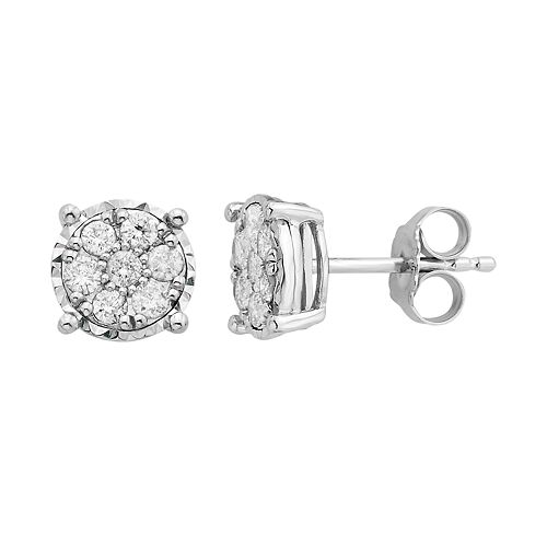 1 2 carat diamond earrings sterling silver
