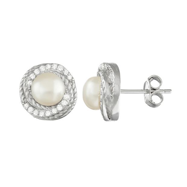 Sterling Silver Freshwater Pearl Stud Earrings