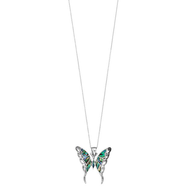 Abalone butterfly necklace sale