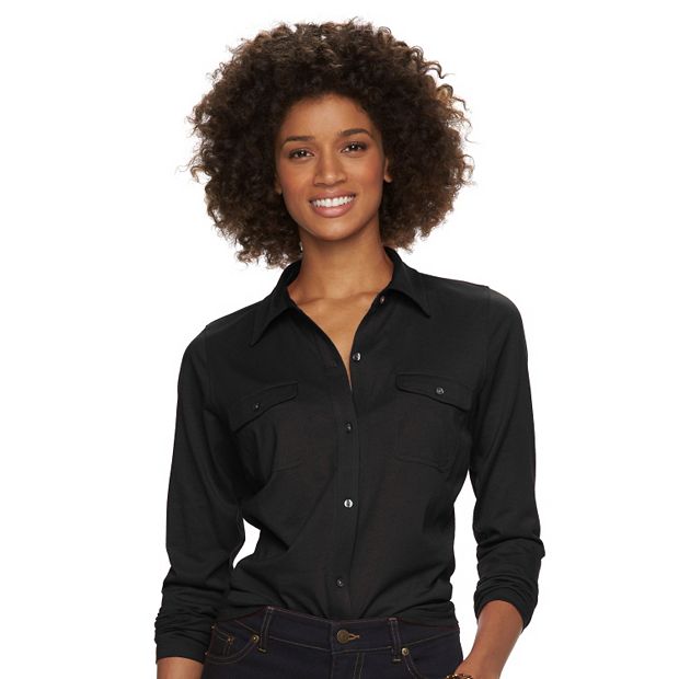 womens chaps button down shirts