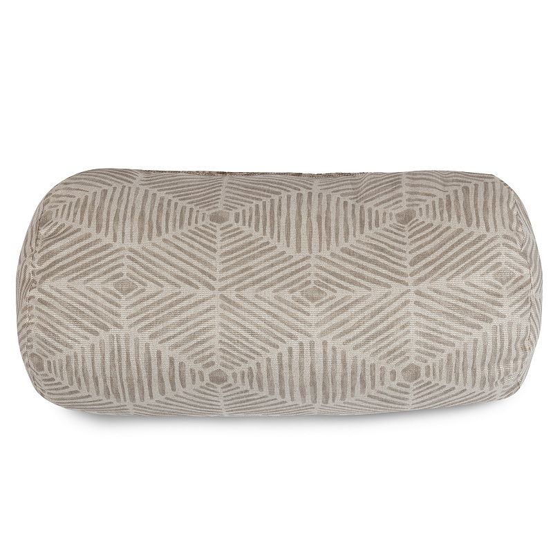 Majestic Home Goods Charlie Round Bolster Pillow, Beige Grey
