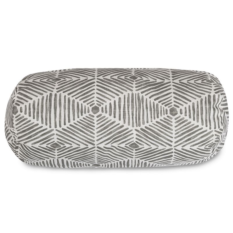 Majestic Home Goods Charlie Round Bolster Pillow, Gray
