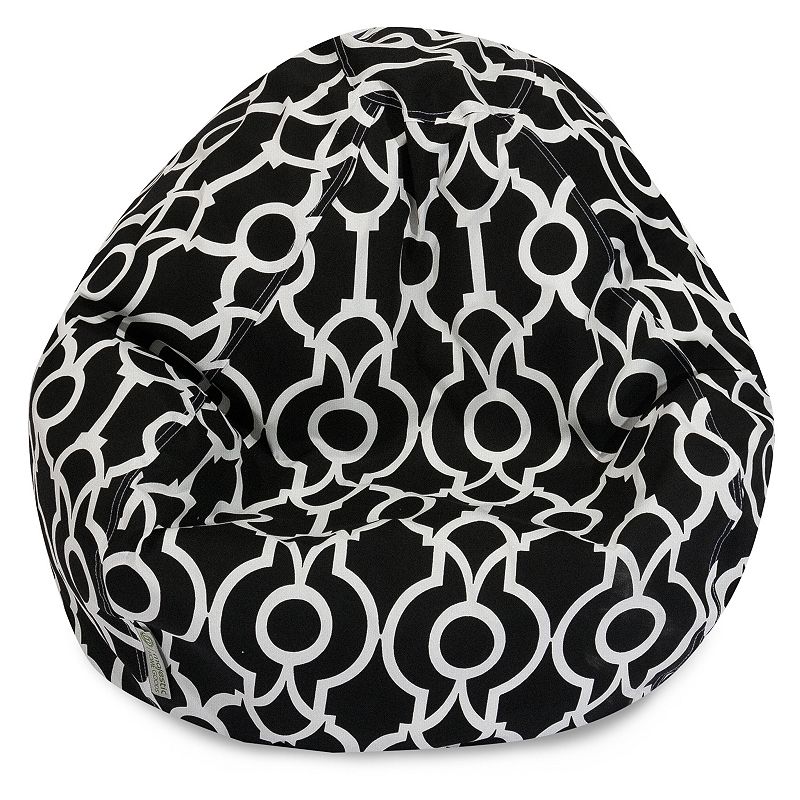 Majestic Home Goods Athens Indoor / Outdoor Small Beanbag Chair, Black