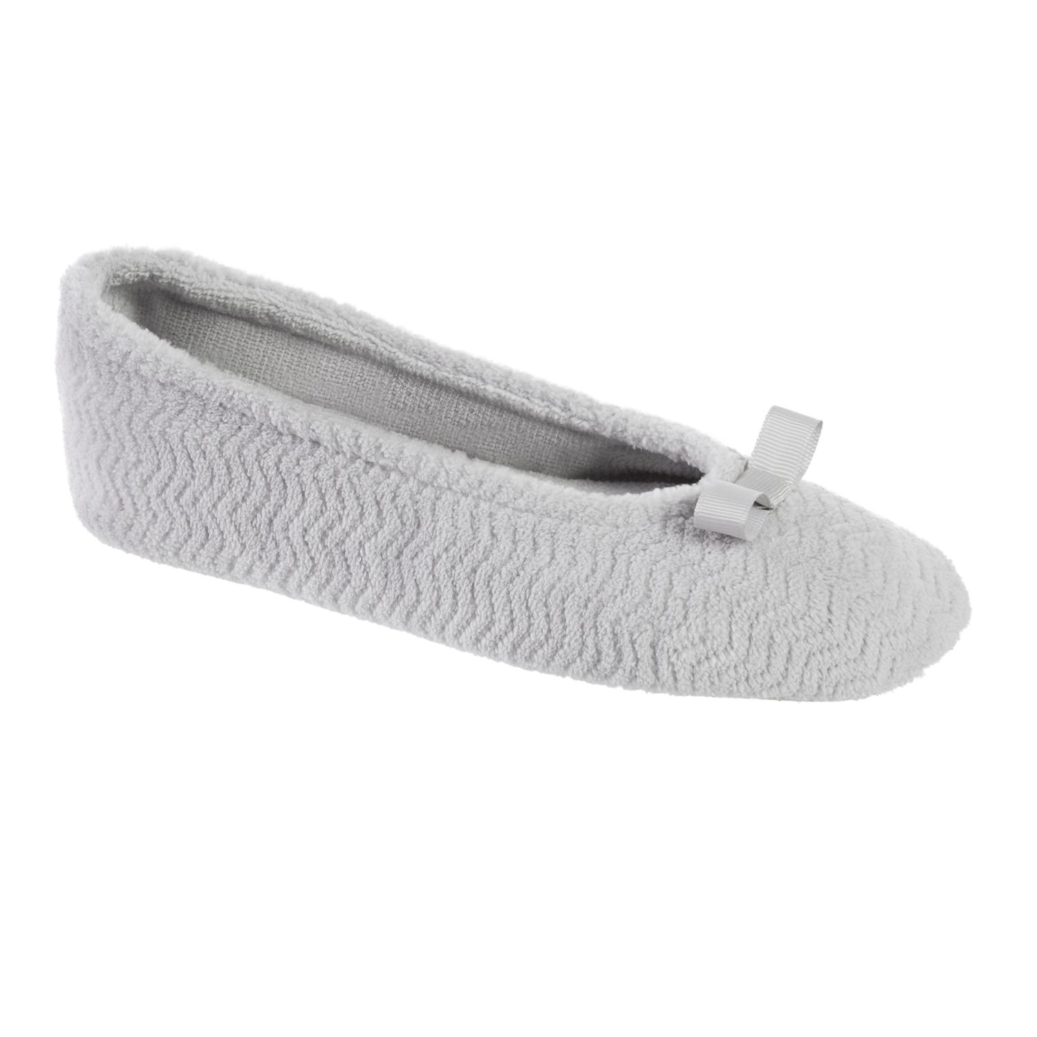 Womens Grey Isotoner Slippers - Shoes 
