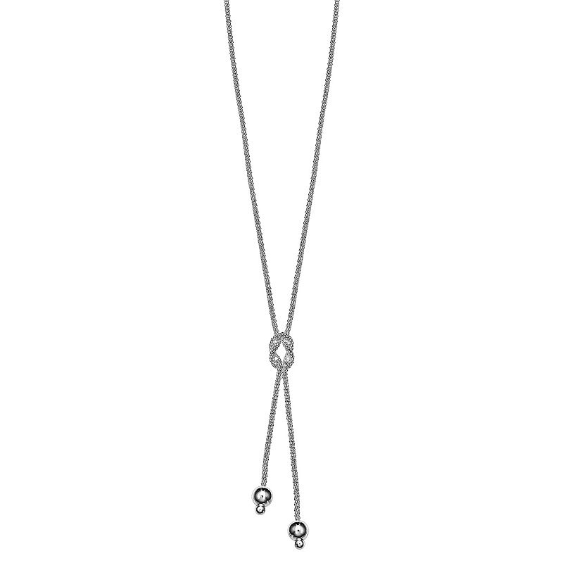 Sterling Silver Popcorn Chain Lariat Necklace, Womens, Size: 16