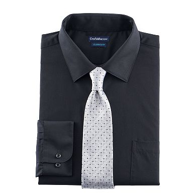 Men's Croft & Barrow® Regular-Fit Stretch Collar Dress Shirt and Patterned Tie Boxed Set