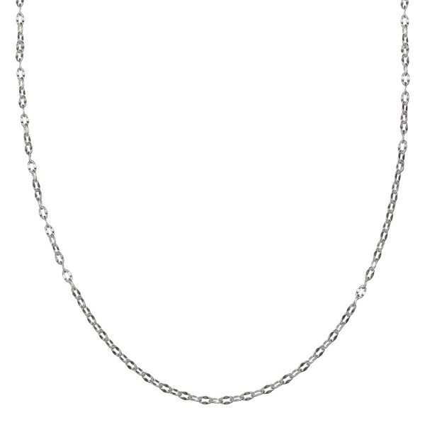 Sterling Silver 20 inch long chain link style chain necklace 