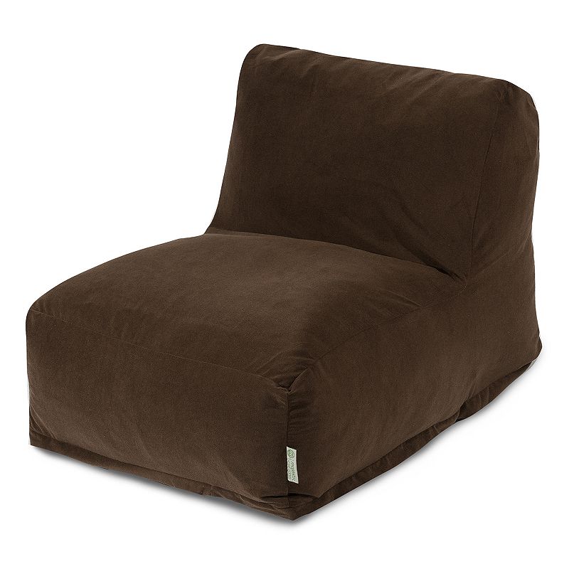 Majestic Home Goods Velvet Beanbag Chair Lounger, Brown