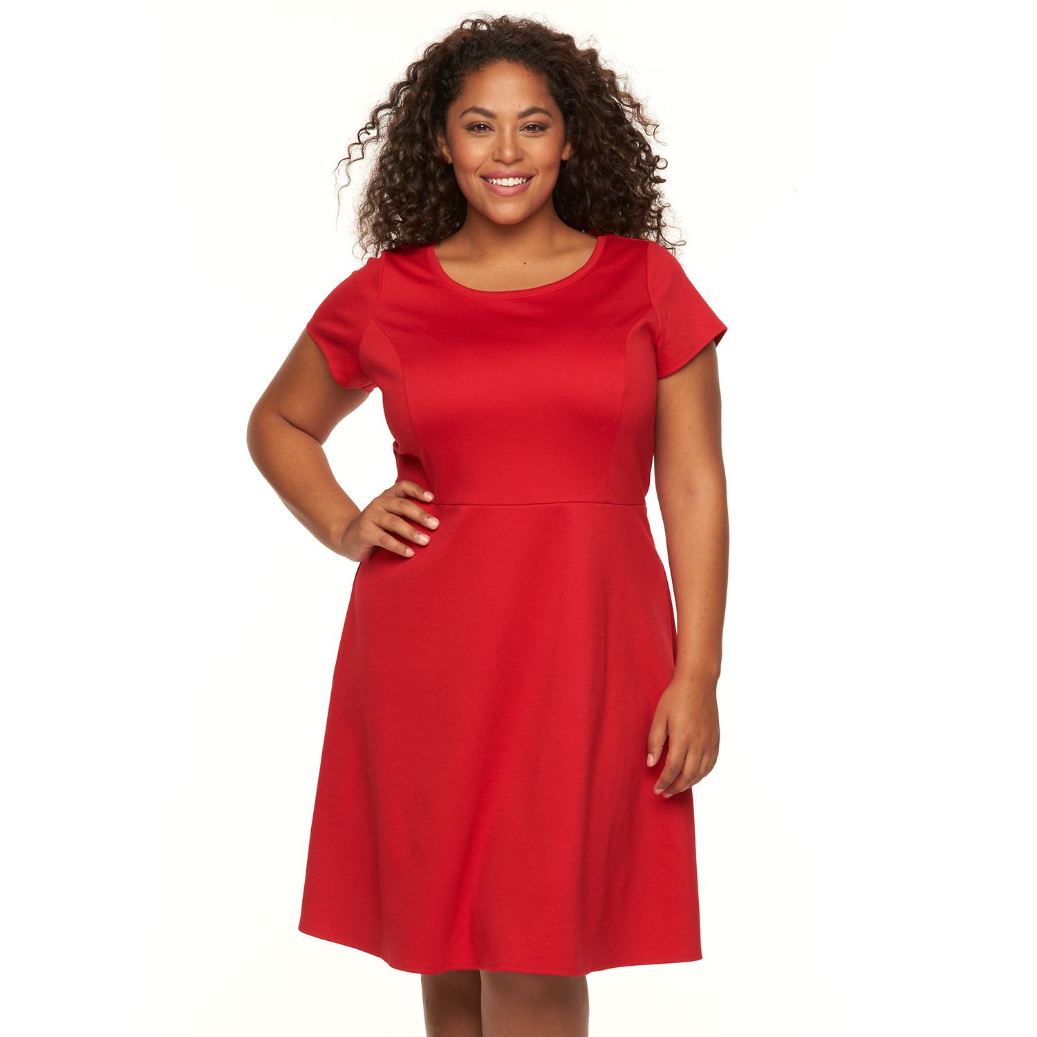 ponte fit and flare dress