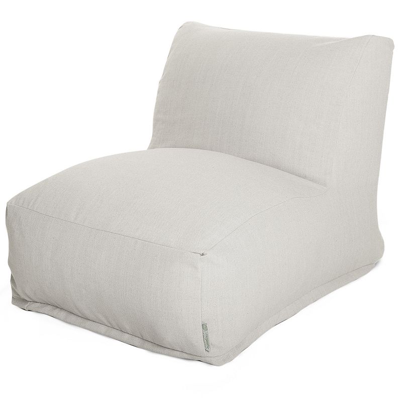 Majestic Home Goods Faux Sherpa Sheepskin Beanbag Chair Lounger, Ivory
