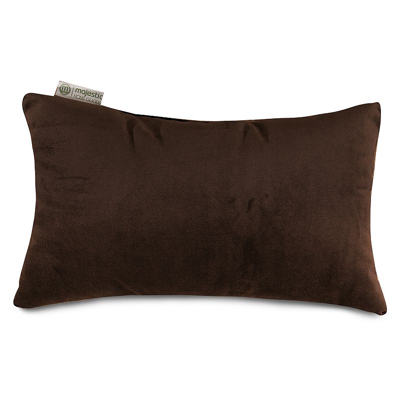Majestic Home Goods Velvet Oblong Throw Pillow, Brown, 12X20