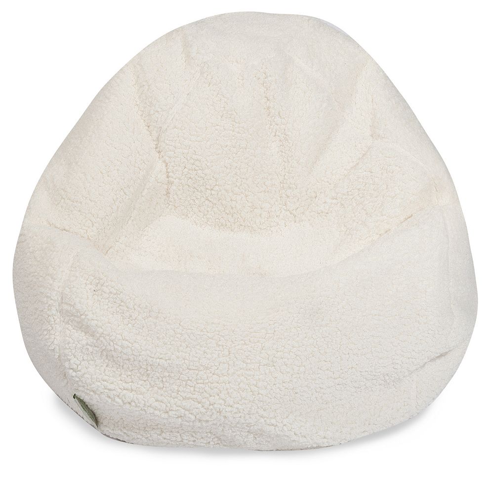 Majestic Home Goods Faux Sherpa Sheepskin Small Beanbag Chair