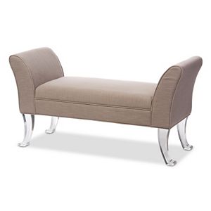 Baxton Studio Irwin  Flared Arms Ottoman Bench