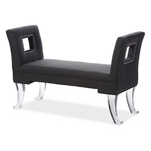 Baxton Studio Bessie  Flared Arms Ottoman Bench