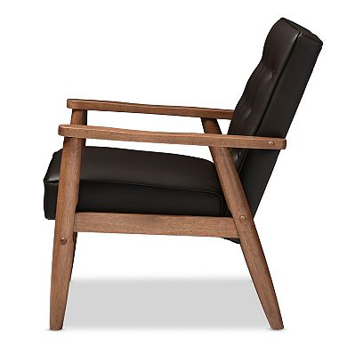 Baxton Studio Sorrento Mid-Century Modern Lounge Accent Chair