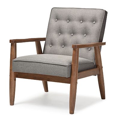 Baxton Studio Sorrento Mid-Century Modern Lounge Accent Chair