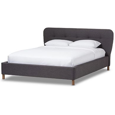 Baxton Studio Germaine Mid-Century Modern Tufted Platform Bed