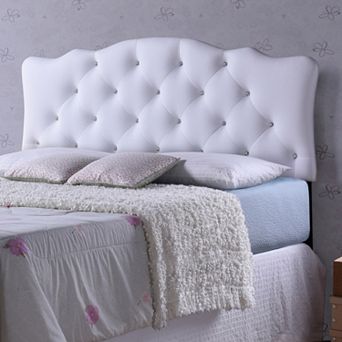 Baxton Studio Rita Faux Leather Scalloped Headboard