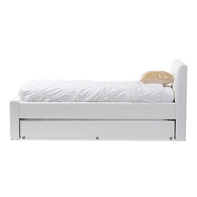 Baxton Studio Cosmo Faux-Leather Twin Bed & Trundle