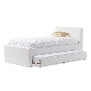 Baxton Studio Cosmo Faux-Leather Twin Bed & Trundle