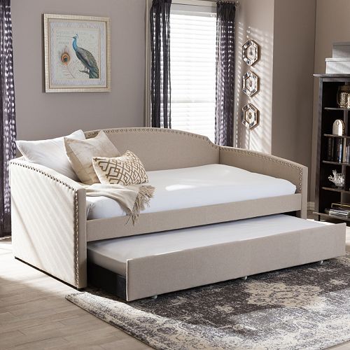Baxton Studio Lanny Sofa Twin Daybed Trundle