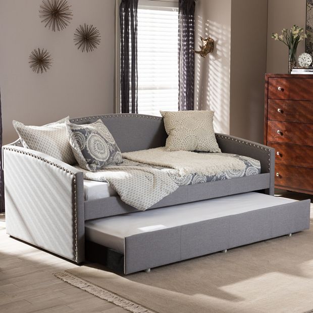 Baxton Studio Lanny Sofa Twin Daybed Trundle