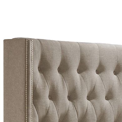 Baxton Studio Katherine Upholstered Wingback Bed