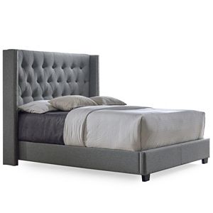 Baxton Studio Katherine Upholstered Wingback Bed