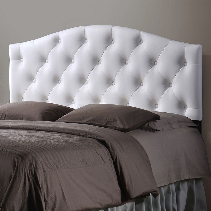 Baxton Studio Myra Faux-Leather Upholstered Queen Headboard, White