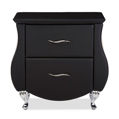 Baxton Studio Erin Upholstered Faux-Leather Nightstand
