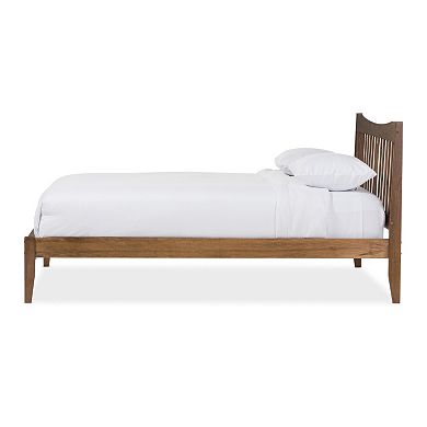 Baxton Studio Edeline Curved Slatted Platform Bed