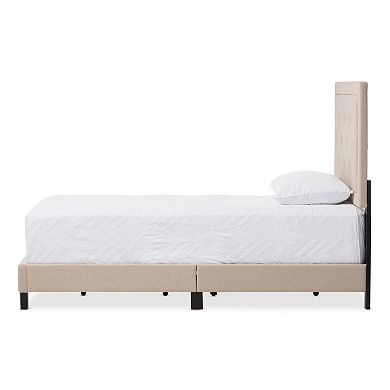 Baxton Studio Paris Tufted Linen Upholstered Twin Platform Bed