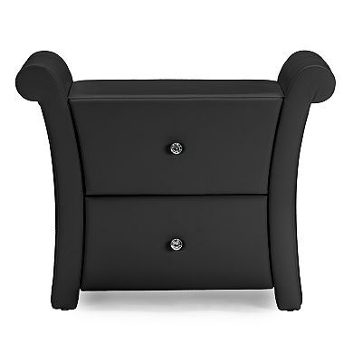 Baxton Studio Victoria Matte Finish Faux-Leather Nightstand 