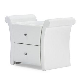 Baxton Studio Victoria Matte Finish Faux-Leather Nightstand