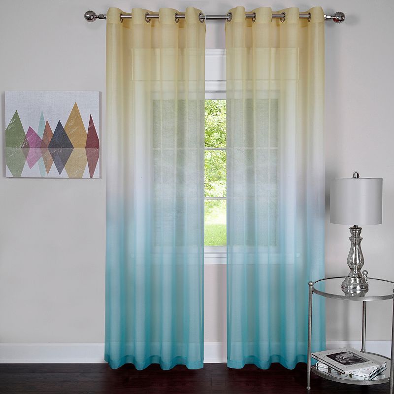 74051853 Achim 1-Panel Rainbow Window Curtain, Blue, 52X63 sku 74051853