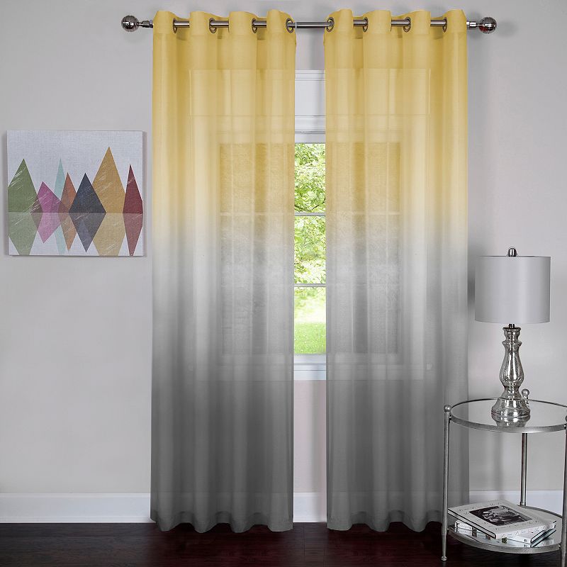 Achim 1-Panel Rainbow Window Curtain, Grey, 52X84