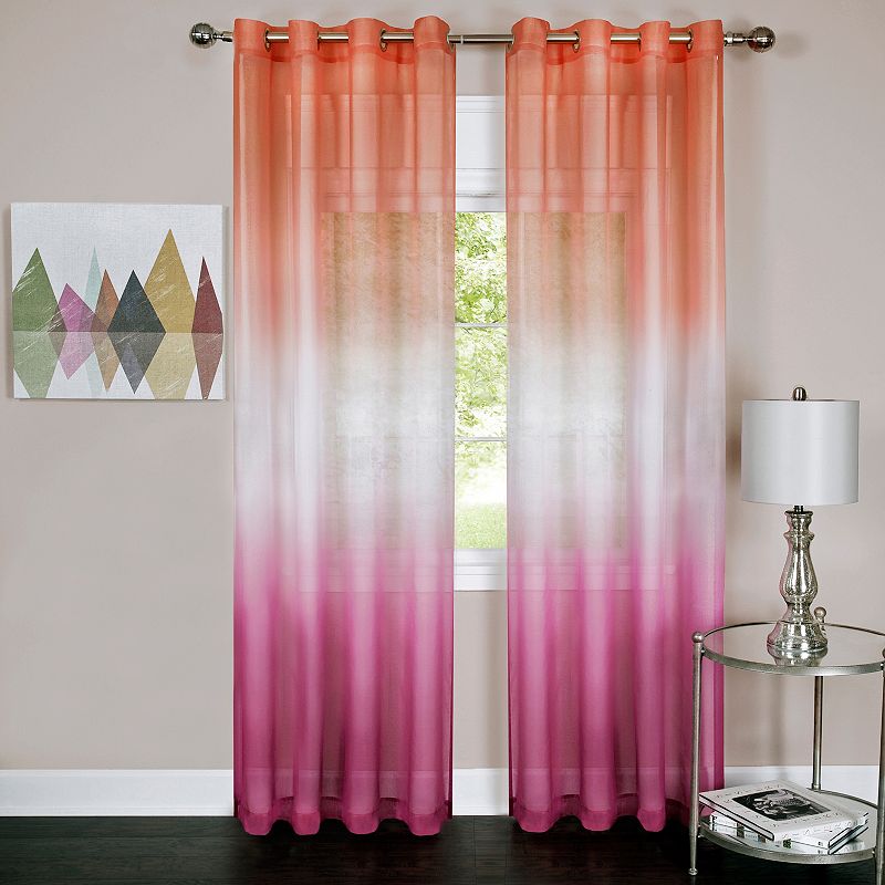 84389959 Achim 1-Panel Rainbow Window Curtain, Pink, 53X63 sku 84389959