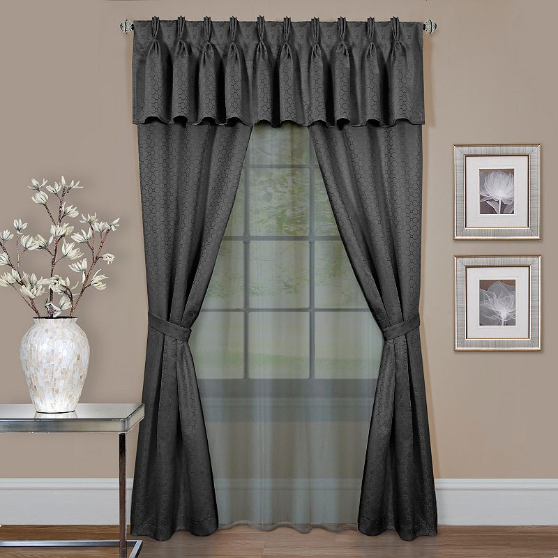 Achim 6-piece Claire Window Curtain Set, Grey, 55X84