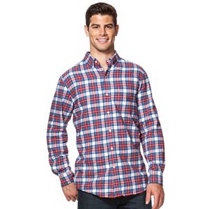 Big & Tall Chaps Classic-Fit Plaid Flannel Button-Down Shirt