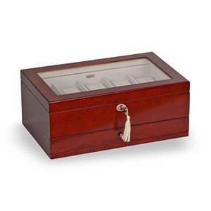 Mele & Co. Christo Glass Top Wooden Jewelry Box