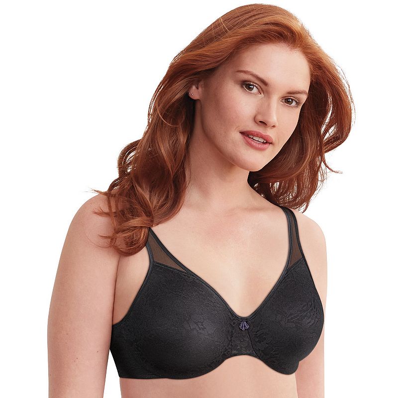 Bali Passion For Comfort Full-Figure Minimizer Underwire Bra DF3385, Women's, Size: 40 Ddd, Black Lace