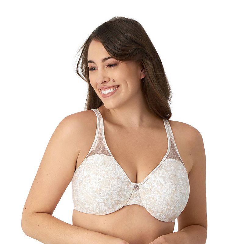 Bali Passion For Comfort Full-Figure Minimizer Underwire Bra DF3385, Women's, Size: 38 C, Fan Leaf Print