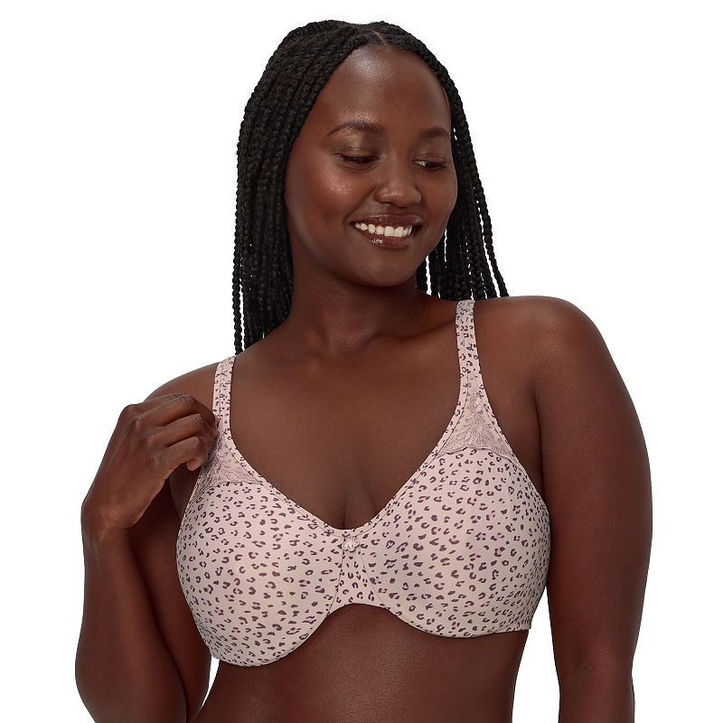 Bali Passion For Comfort Full-Figure Minimizer Underwire Bra DF3385, Women's, Size: 40 C, Glossy Leopard