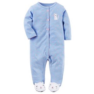 Baby Girl Carter's Kitty Heart-Print Sleep & Play