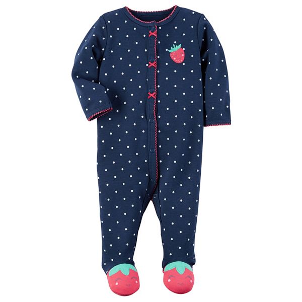 Baby Girl Carter s Polka Dot Strawberry Sleep Play